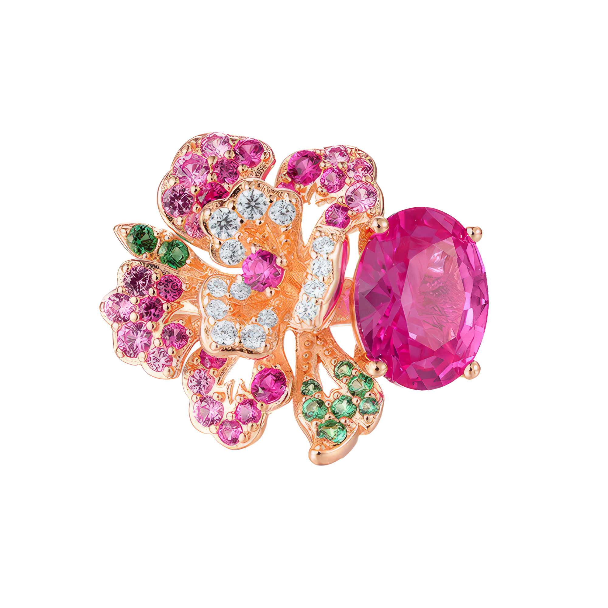 Paveikslėlis Paauksuotas sidabrinis žiedas su cirkoniais