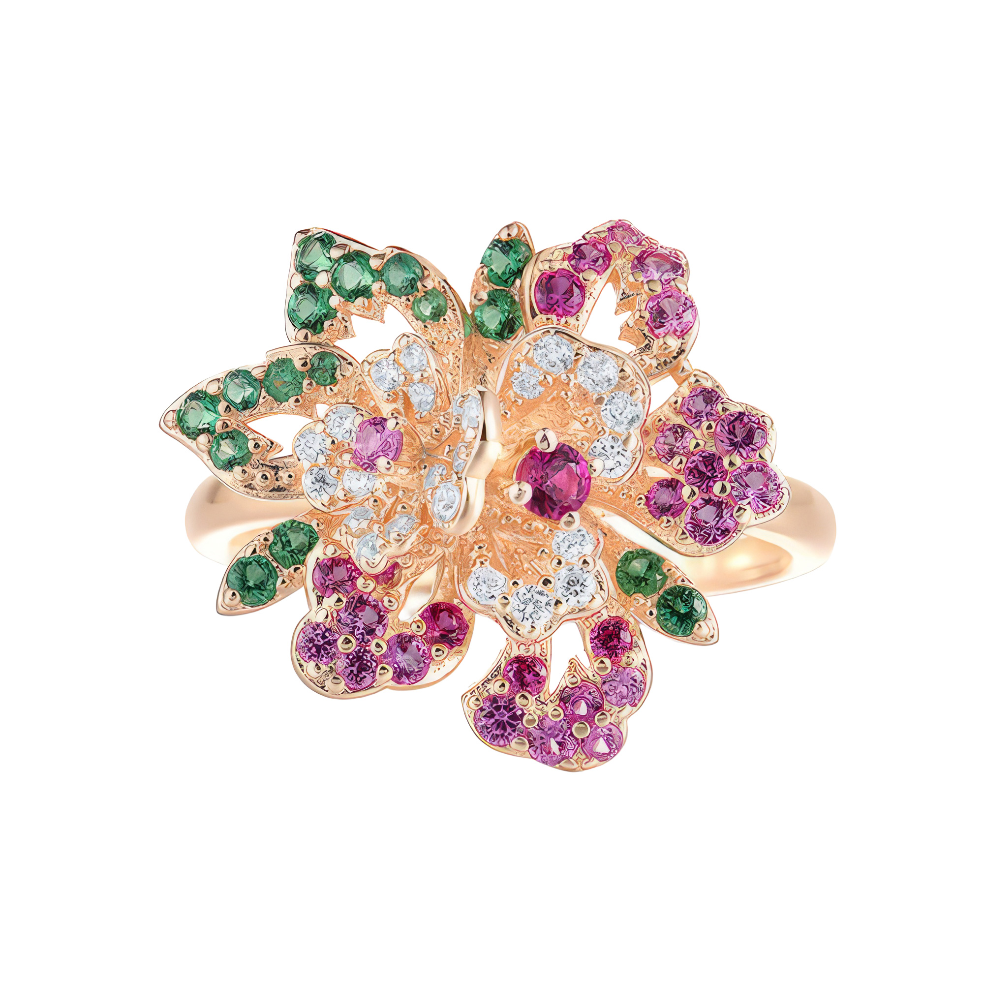 Paveikslėlis Paauksuotas sidabrinis žiedas su cirkoniais