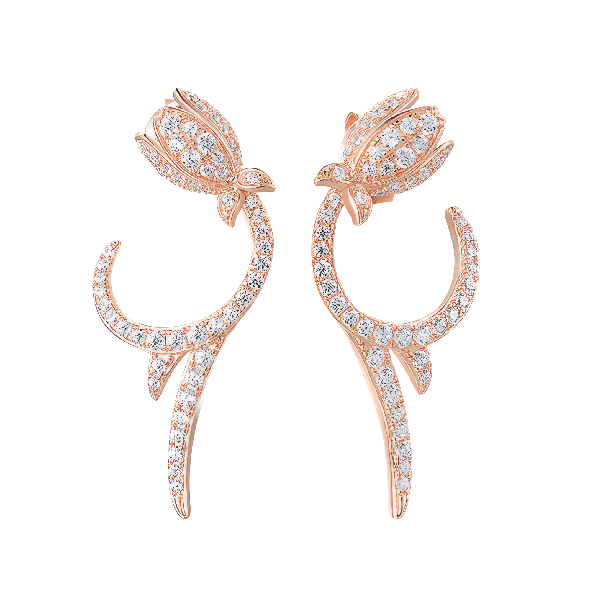 Изображение Серьги из позолоченного серебра с цирконами