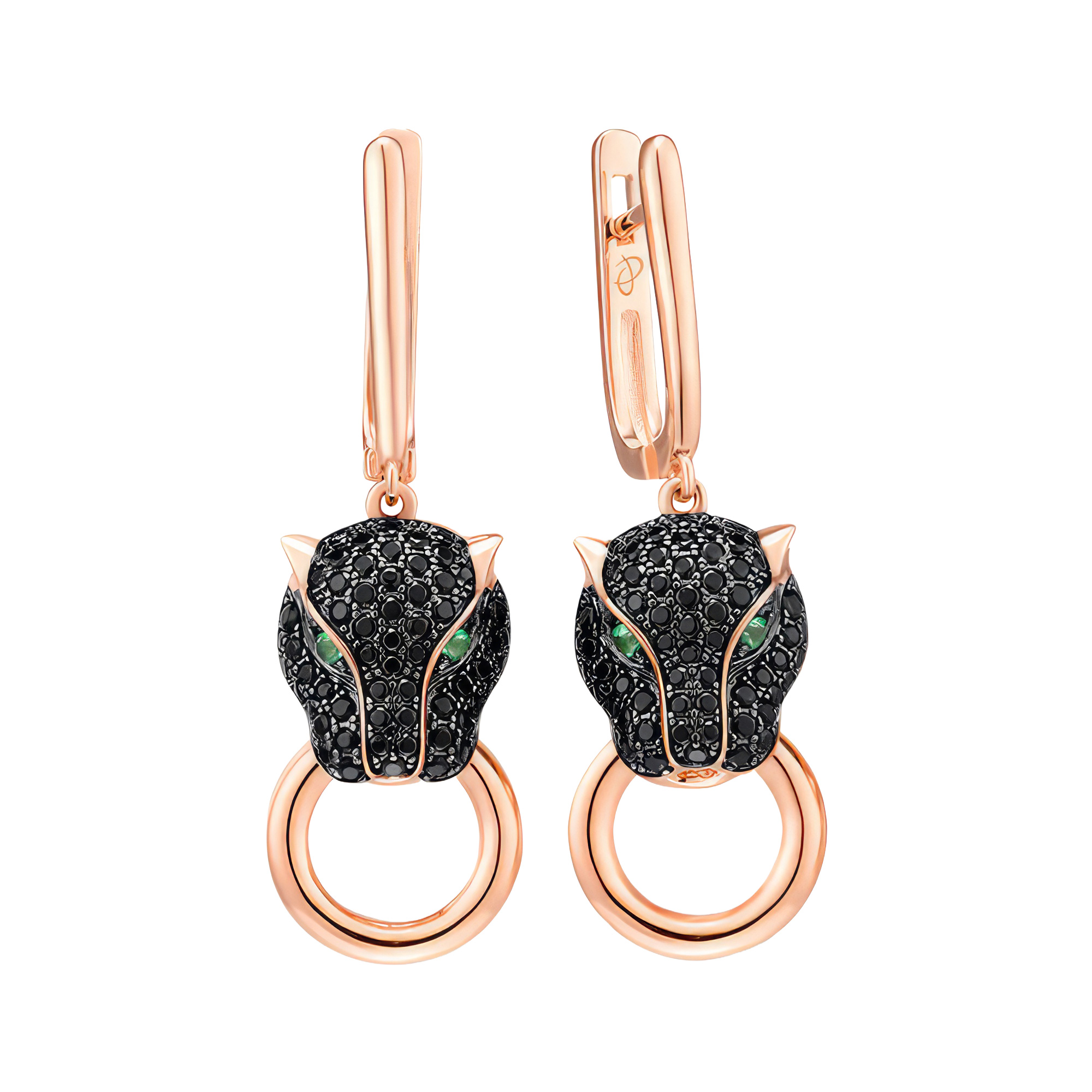 Изображение Серьги из позолоченного серебра с цирконами