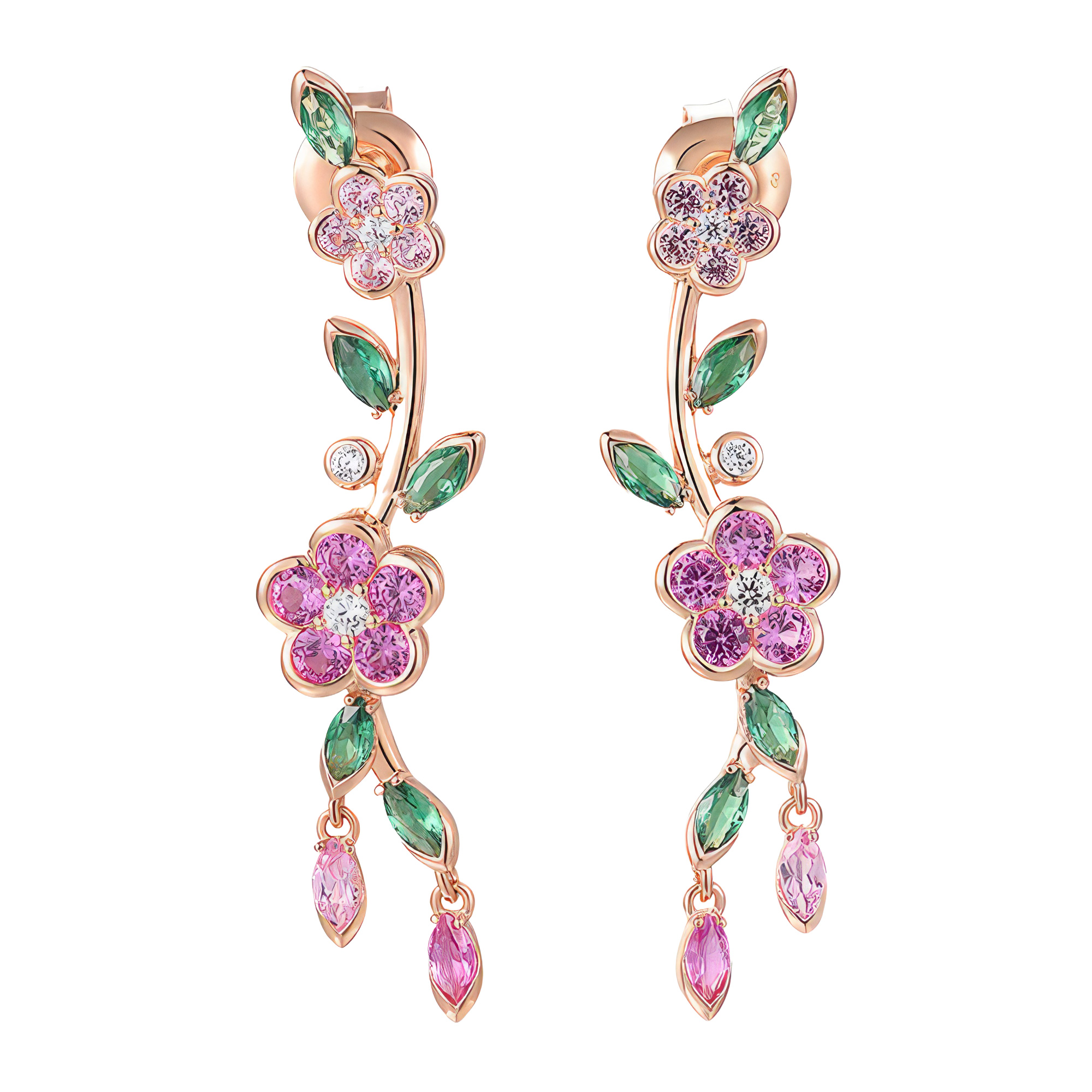 Изображение Серьги из позолоченного серебра с цирконами