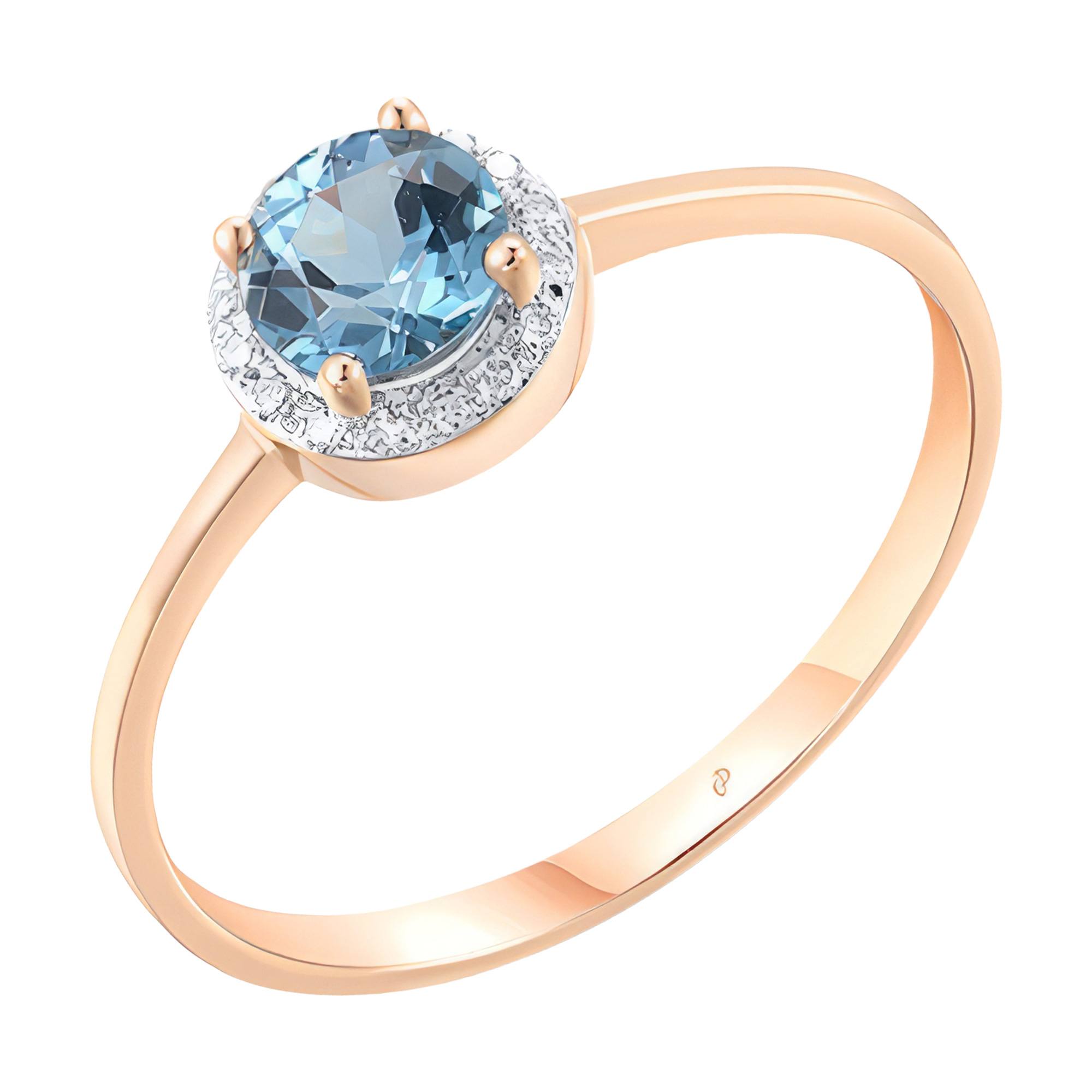 Изображение Золотое кольцо с бриллиантами и топазом