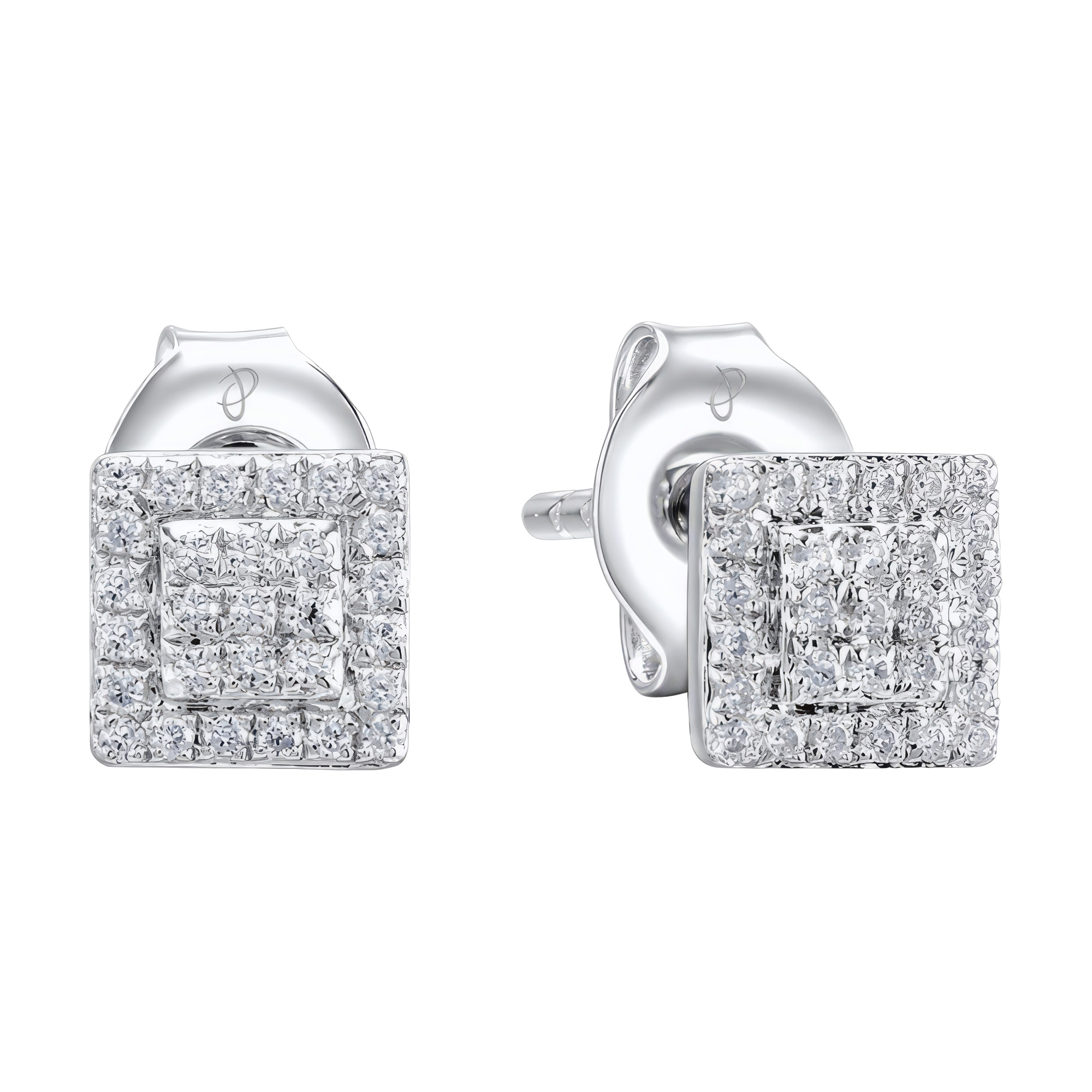 Paveikslėlis Balto aukso auskarai su briliantais