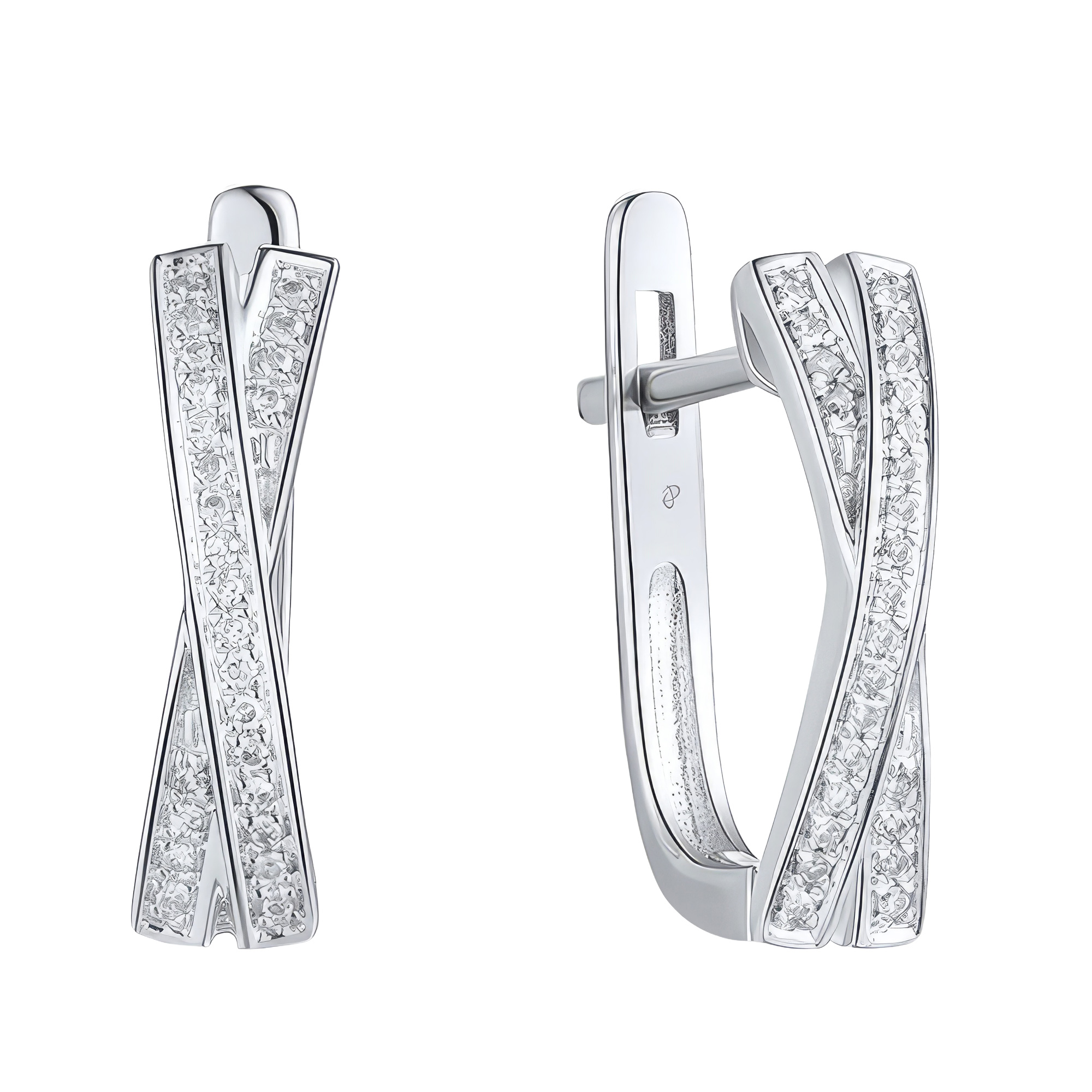 Paveikslėlis Balto aukso auskarai su briliantais