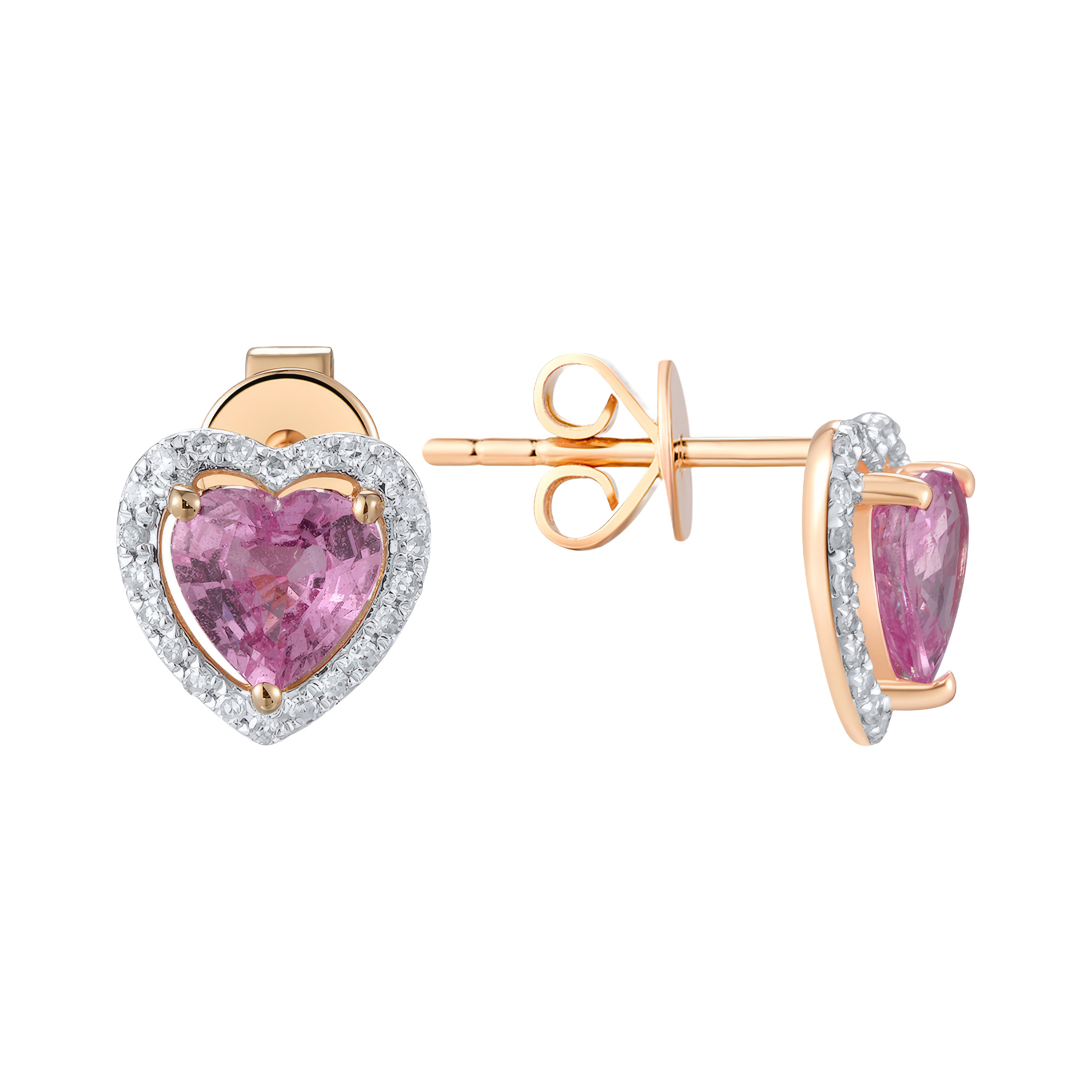 Paveikslėlis Auksiniai auskarai su safyrais ir briliantais