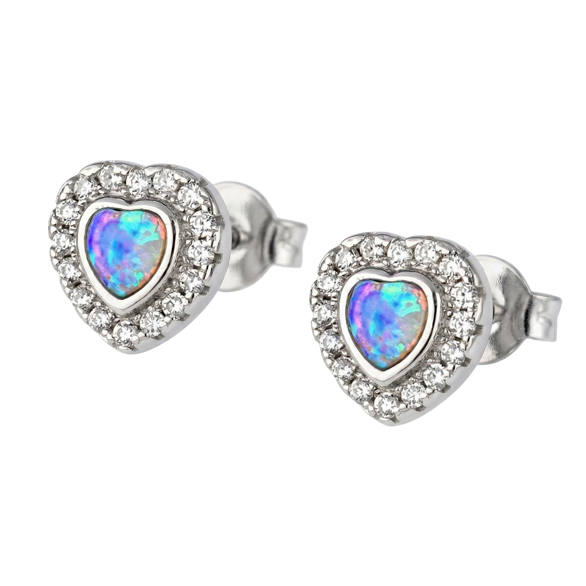 Paveikslėlis Sidabriniai auskarai su opalais ir cirkoniais