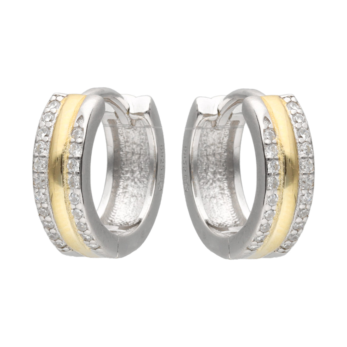 Paveikslėlis Paauksuoti sidabriniai auskarai su cirkoniais