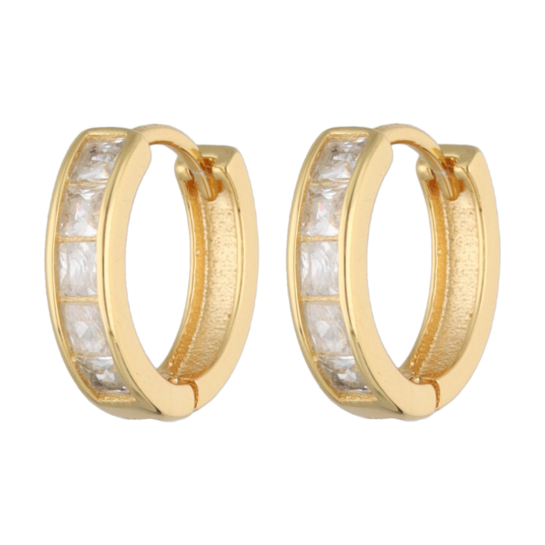 Paveikslėlis Paauksuoti sidabriniai auskarai su cirkoniais