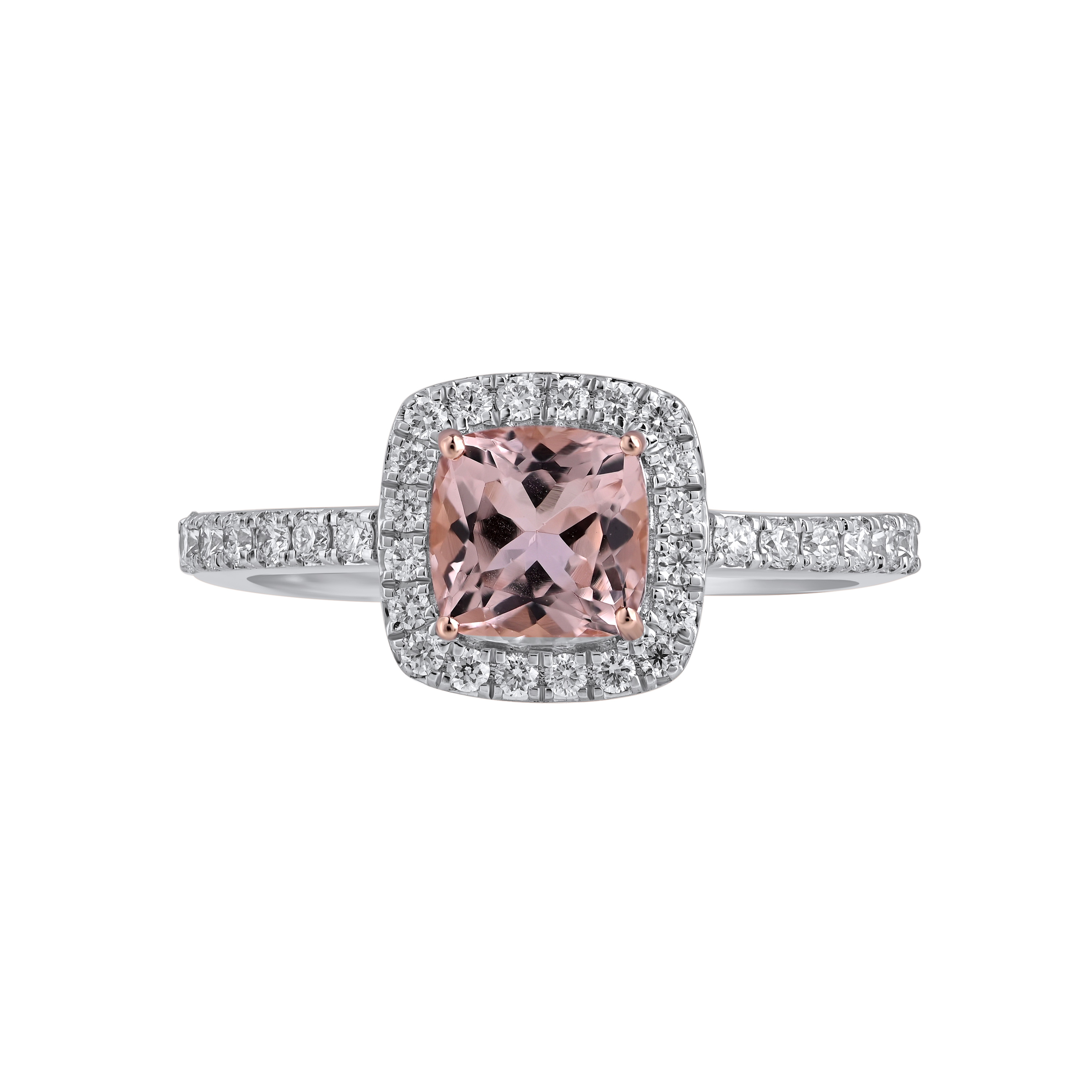 Paveikslėlis Balto aukso žiedas su LAB deimantais ir morganitu