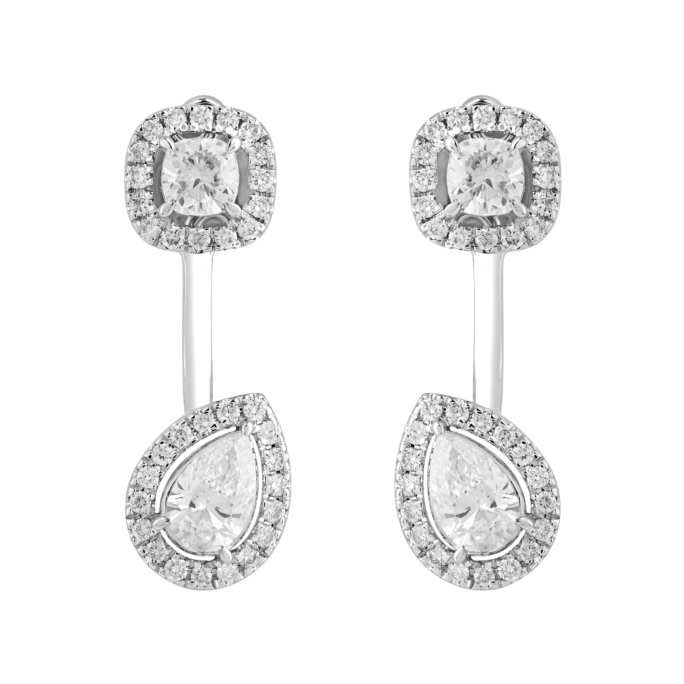 Изображение Серьги из белого золота с LAB бриллиантами