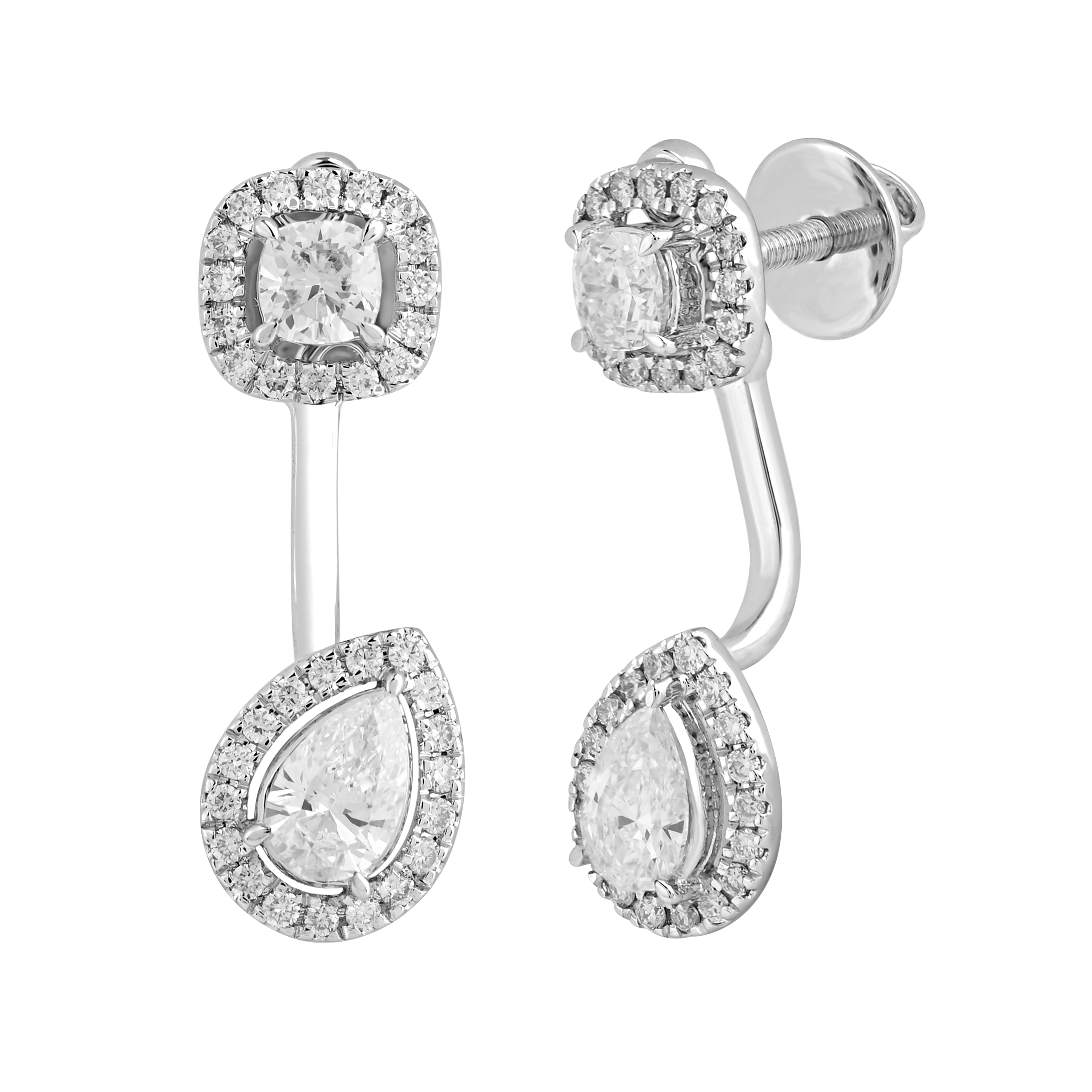 Изображение Серьги из белого золота с LAB бриллиантами