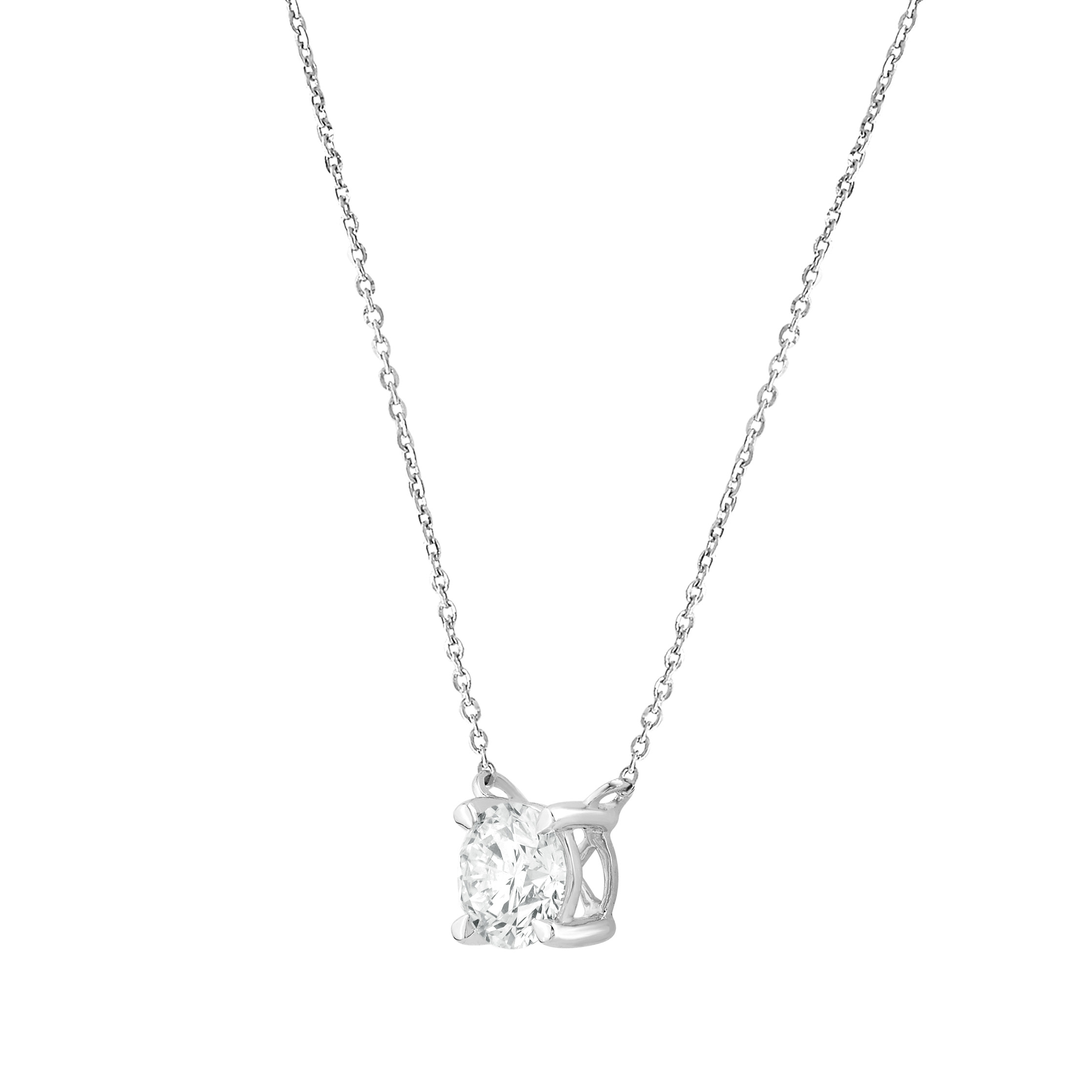 Изображение Цепочка из белого золота с бриллиантом