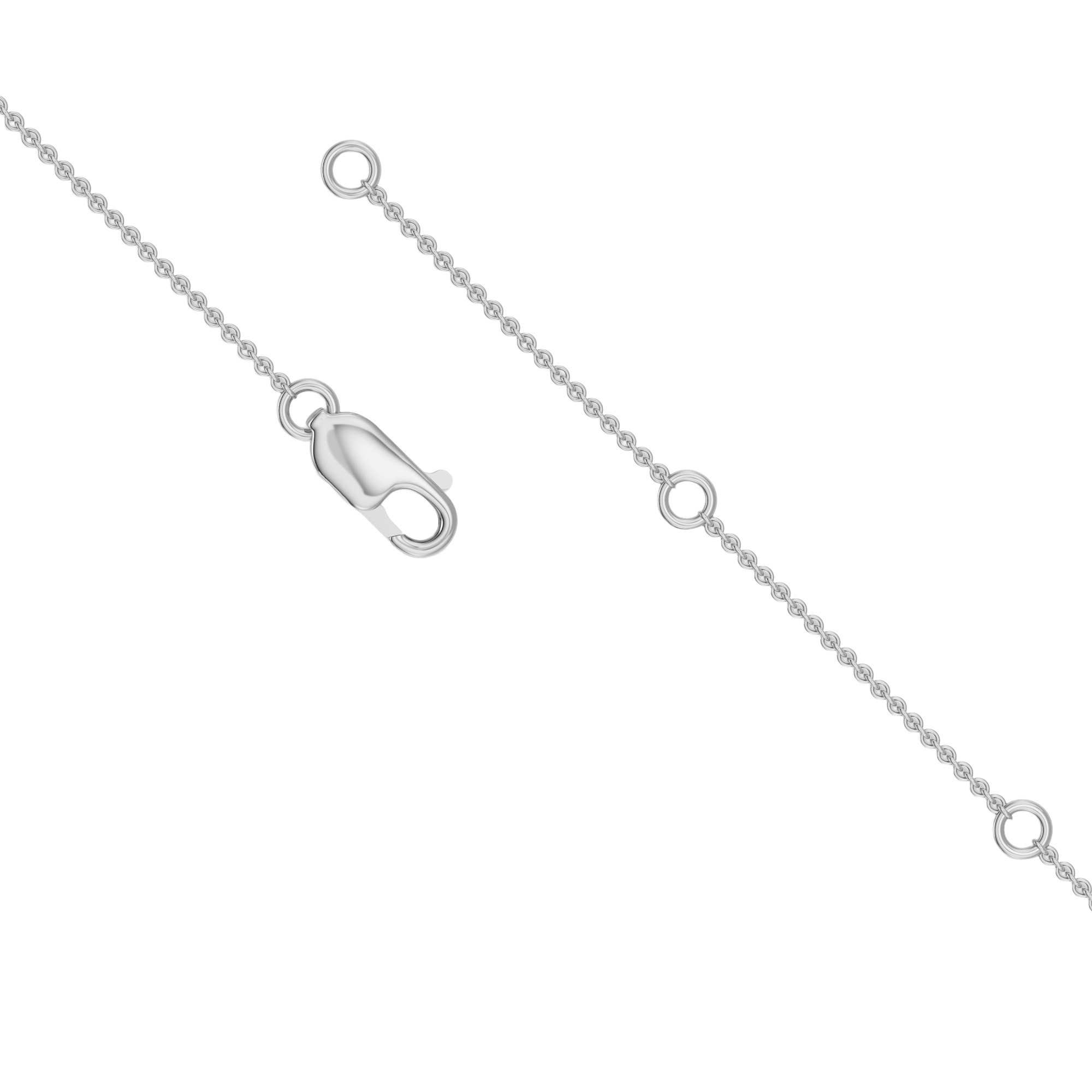 Изображение Цепочка из белого золота с бриллиантом