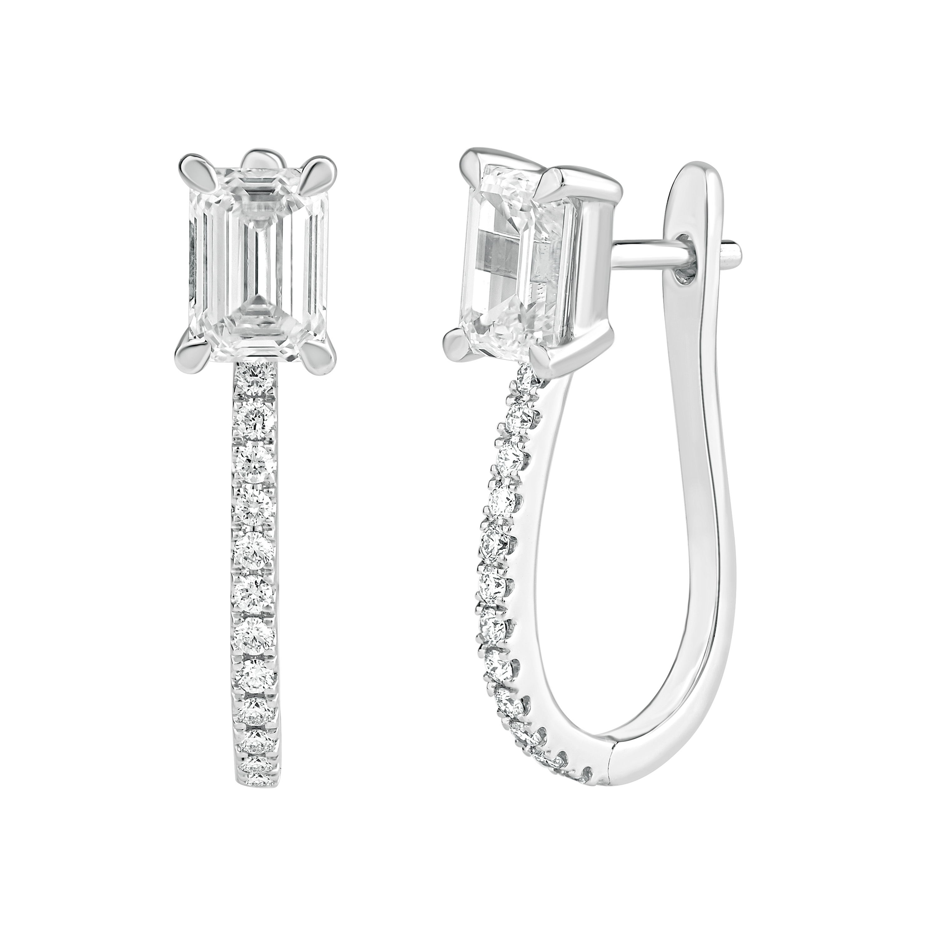 Изображение Серьги из белого золота с LAB бриллиантами