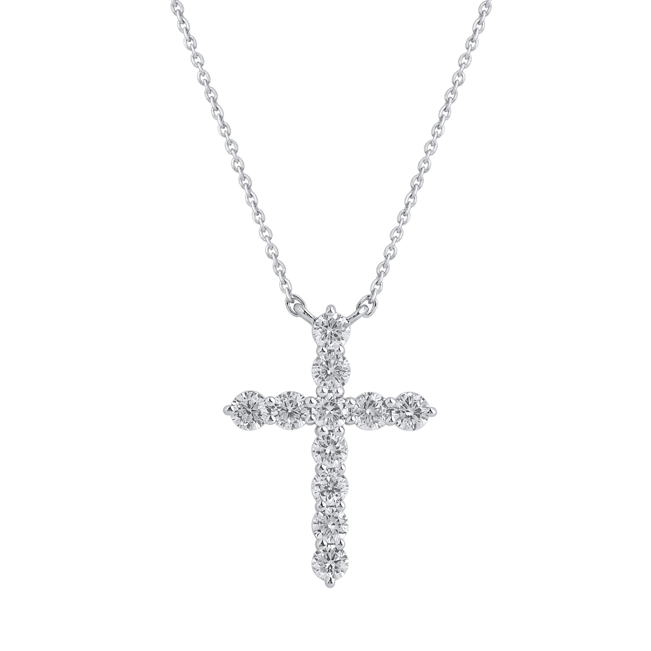 Изображение Цепочка из белого золота с LAB бриллиантами