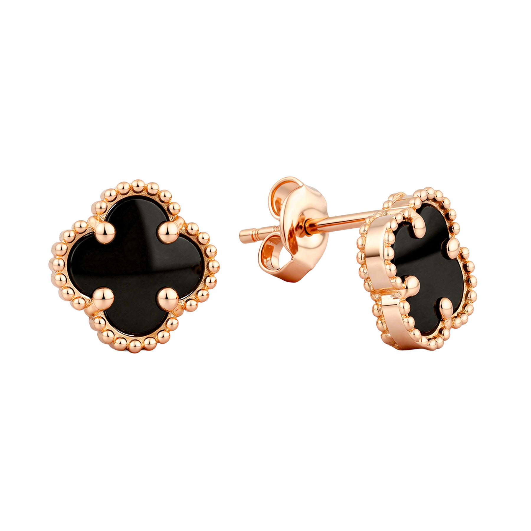 Изображение Золотые серьги с ониксами