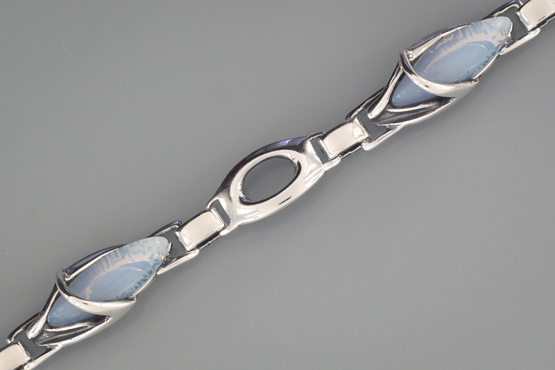 Изображение Серебряный браслет с лунным камнем 18-21 см