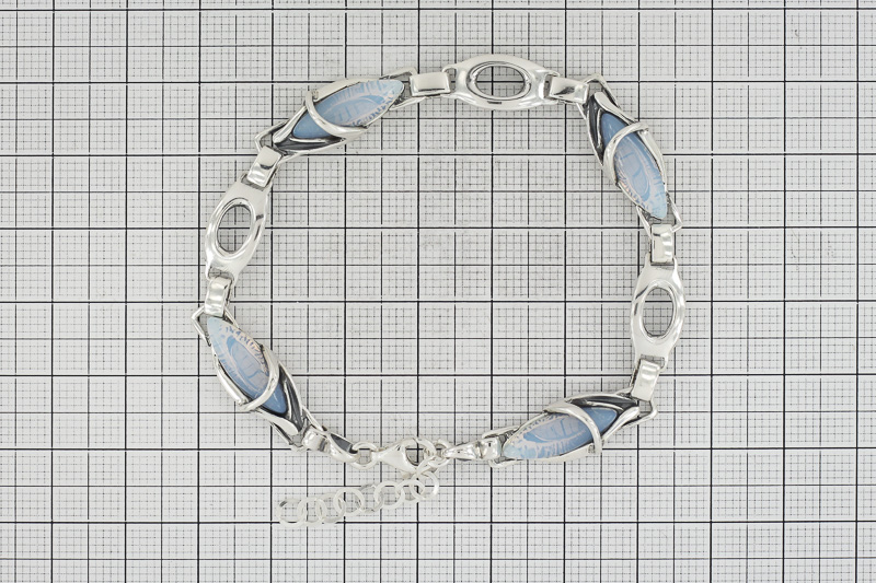 Изображение Серебряный браслет с лунным камнем 18-21 см