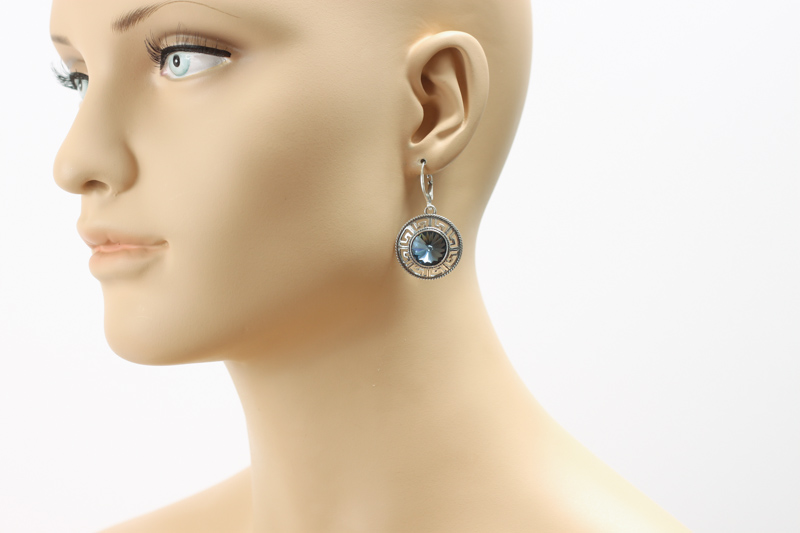 Paveikslėlis Sidabriniai auskarai su Swarovski kristalu