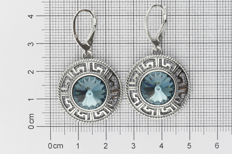 Paveikslėlis Sidabriniai auskarai su Swarovski kristalu