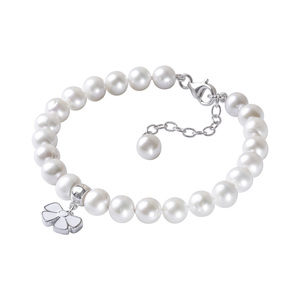 Paveikslėlis Sidabrinė apyrankė su perlu ir emaliu