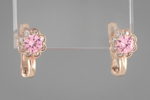 Изображение Золотые серьги с цирконами