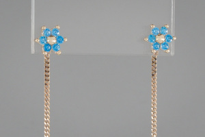 Изображение Золотые серьги с цирконами