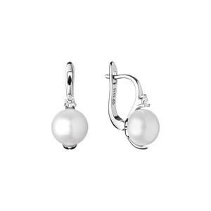 Paveikslėlis Sidabriniai auskarai su perlais ir cirkoniais