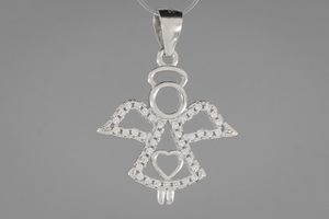 Изображение Серебряная подвеска с цирконами "Ангел"
