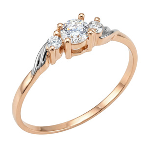 Paveikslėlis Auksinis žiedas su cirkoniais