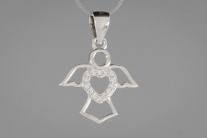 Изображение Серебряная подвеска с цирконами "Ангел"
