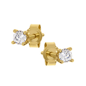 Paveikslėlis Geltono aukso auskarai su cirkoniais