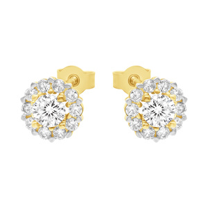 Paveikslėlis Geltono aukso auskarai su cirkoniais