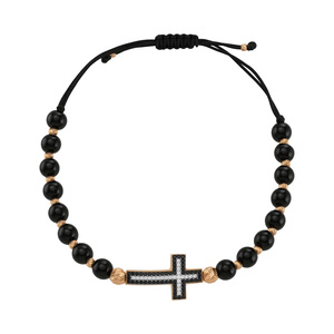 Paveikslėlis Siūlo apyrankė su oniksais ir cirkoniais