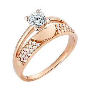 Paveikslėlis Auksinis žiedas su cirkoniais