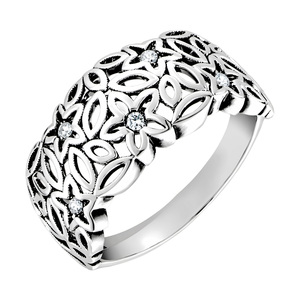 Paveikslėlis Sidabrinis žiedas su cirkoniais