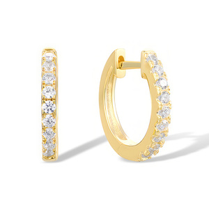 Изображение Серьги из позолоченного серебра с цирконами