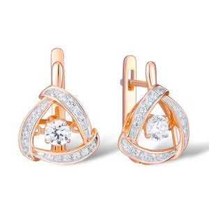 Изображение Серьги из позолоченного серебра с цирконами