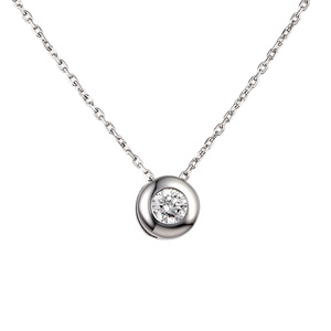 Изображение Цепочка из белого золота с цирконом