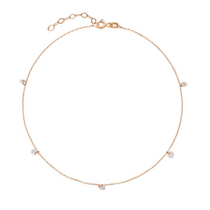 Изображение Золотой браслет на ногу с цирконами