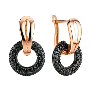 Изображение Золотые серьги с цирконами