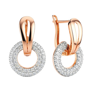 Изображение Золотые серьги с цирконами