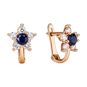 Изображение Золотые серьги с цирконами