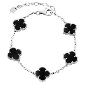 Изображение Серебряный браслет с ониксами