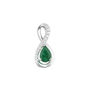 Изображение Подвеска из белого золота с изумрудом и бриллиантами