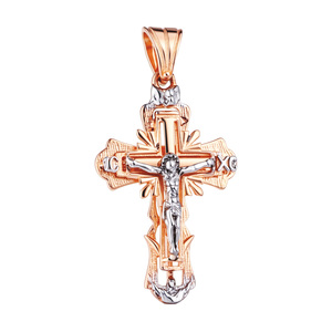 Paveikslėlis Auksinis stačiatikių kryželis su cirkoniais