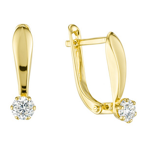 Изображение Серьги из желтого золота с цирконами