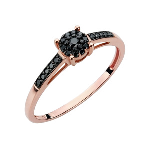 Paveikslėlis Auksinis žiedas su juodaisiais deimantais