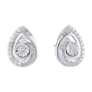 Paveikslėlis Balto aukso auskarai su briliantais