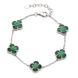 Paveikslėlis Sidabrinė apyrankė su malachitais